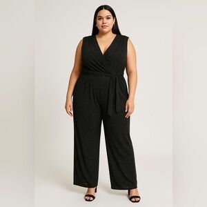 Jumpsuit | Black Sparkle | Donna Ricco New York - Size 14